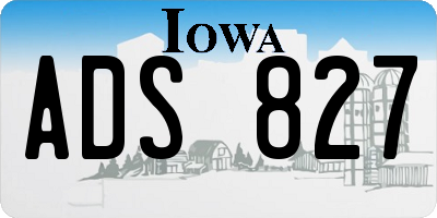 IA license plate ADS827