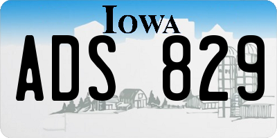 IA license plate ADS829
