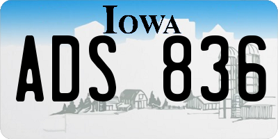 IA license plate ADS836