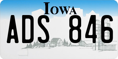 IA license plate ADS846