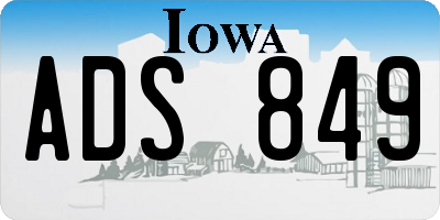 IA license plate ADS849
