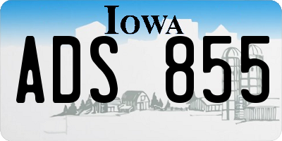 IA license plate ADS855