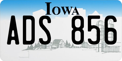 IA license plate ADS856