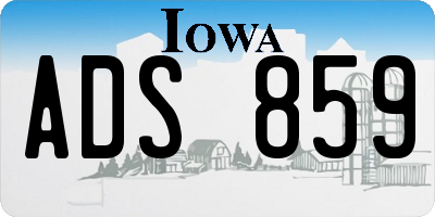 IA license plate ADS859