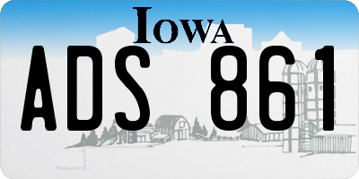 IA license plate ADS861