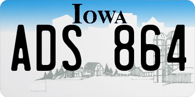 IA license plate ADS864
