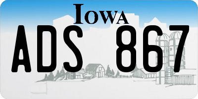 IA license plate ADS867