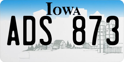 IA license plate ADS873