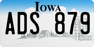 IA license plate ADS879