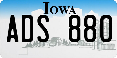 IA license plate ADS880