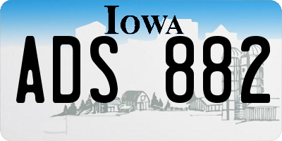 IA license plate ADS882