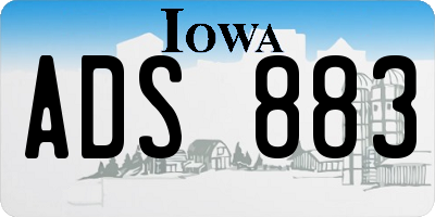 IA license plate ADS883