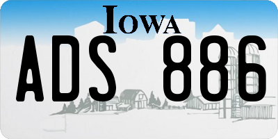 IA license plate ADS886