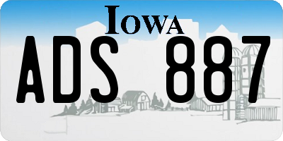 IA license plate ADS887