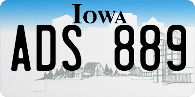 IA license plate ADS889