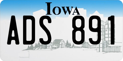 IA license plate ADS891