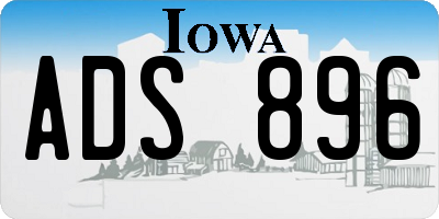 IA license plate ADS896