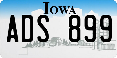 IA license plate ADS899