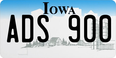 IA license plate ADS900