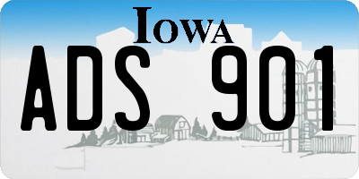 IA license plate ADS901