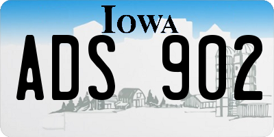 IA license plate ADS902