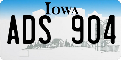 IA license plate ADS904