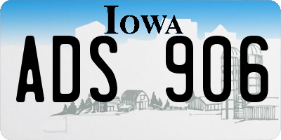 IA license plate ADS906