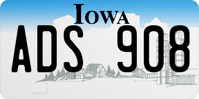 IA license plate ADS908