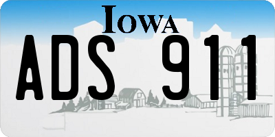 IA license plate ADS911