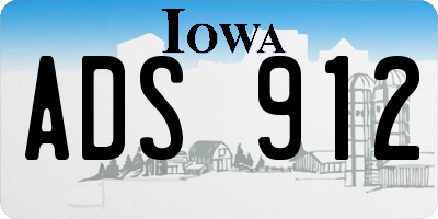 IA license plate ADS912