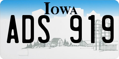 IA license plate ADS919