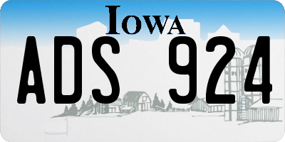 IA license plate ADS924