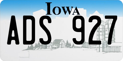 IA license plate ADS927