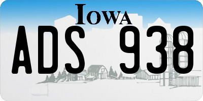 IA license plate ADS938