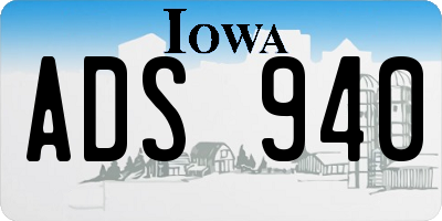 IA license plate ADS940