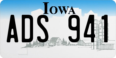 IA license plate ADS941