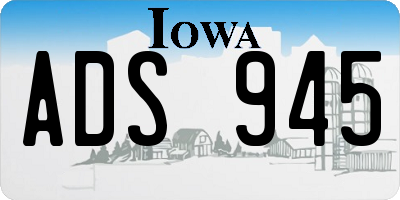 IA license plate ADS945