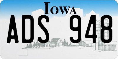 IA license plate ADS948