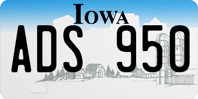 IA license plate ADS950