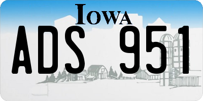 IA license plate ADS951