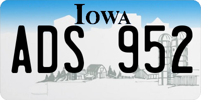 IA license plate ADS952