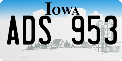 IA license plate ADS953