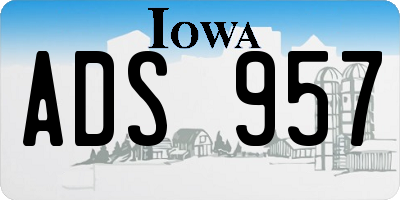 IA license plate ADS957