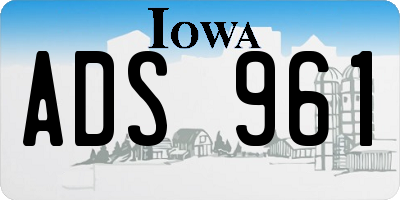 IA license plate ADS961