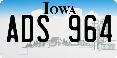 IA license plate ADS964
