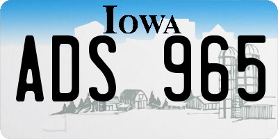 IA license plate ADS965