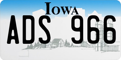 IA license plate ADS966