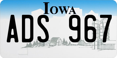 IA license plate ADS967