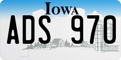 IA license plate ADS970