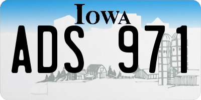 IA license plate ADS971